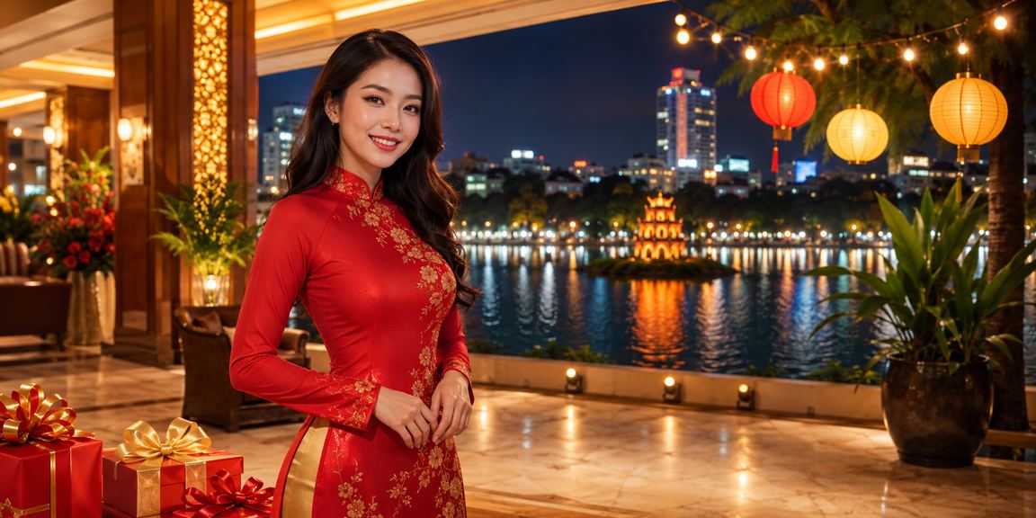 Người phụ nữ Hà Nội trong trang phục áo dài tham gia cá cược trực tuyến
