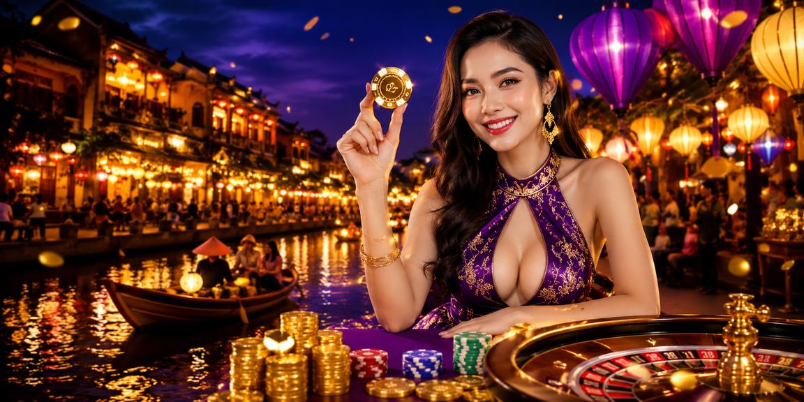 Người dùng tại Hội An trải nghiệm giao diện tiếng Việt của hhd3d dưới ánh đèn lồng
