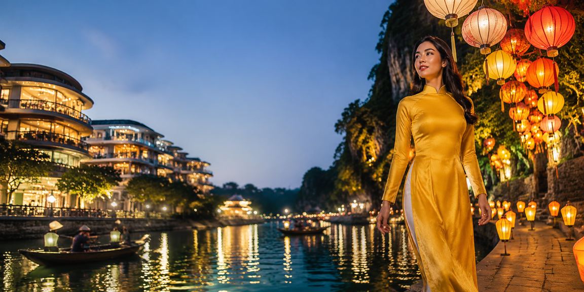 Đêm chợ Ninh Bình với đèn lồng và trò chơi may mắn địa phương